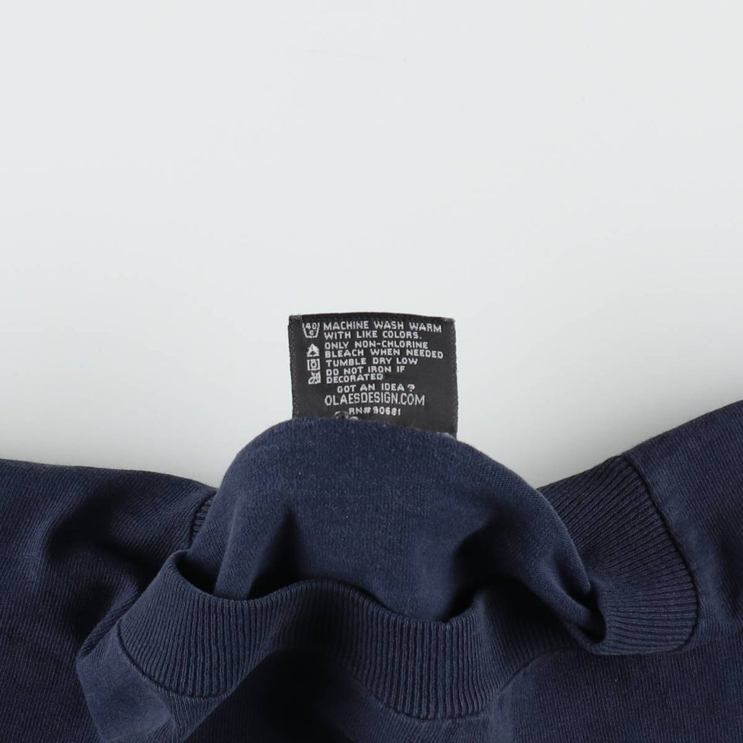 ODM Tribal Print T-Shirt (Men's Size L) cotton navy blue type Vintage Second Hand