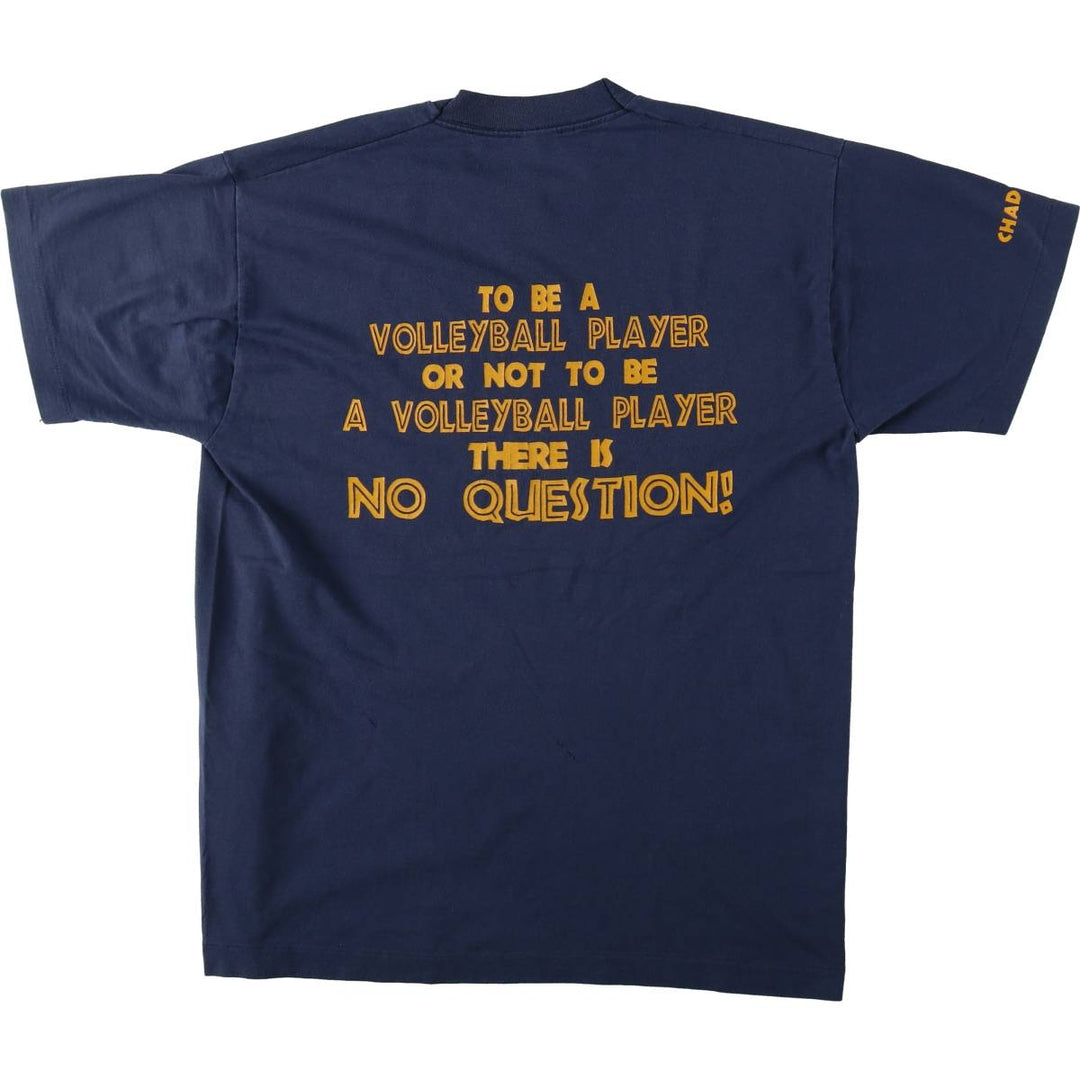 Printed T-shirt, Men's Size M (approx.), Vintage unclear navy blue type Vintage Second Hand