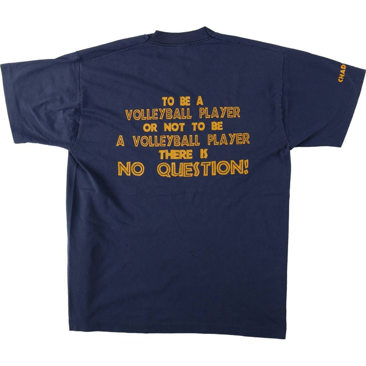 Printed T-shirt, Men's Size M (approx.), Vintage unclear navy blue type Vintage Second Hand