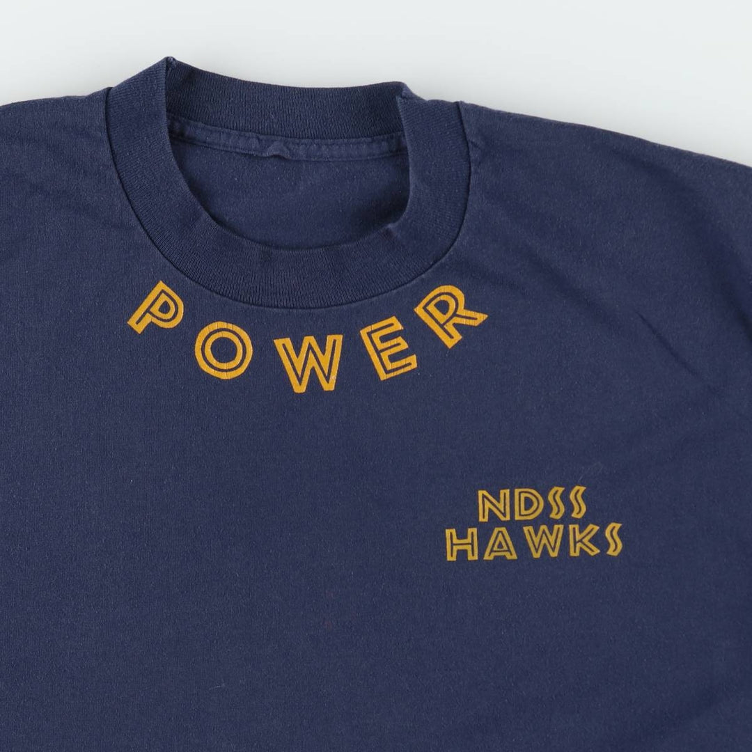 Printed T-shirt, Men's Size M (approx.), Vintage unclear navy blue type Vintage Second Hand