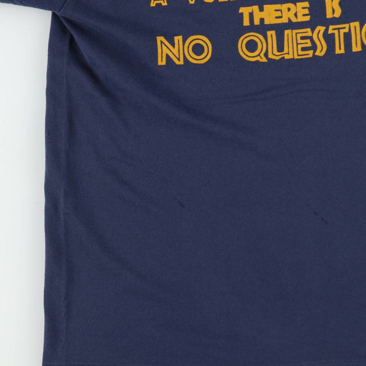 Printed T-shirt, Men's Size M (approx.), Vintage unclear navy blue type Vintage Second Hand