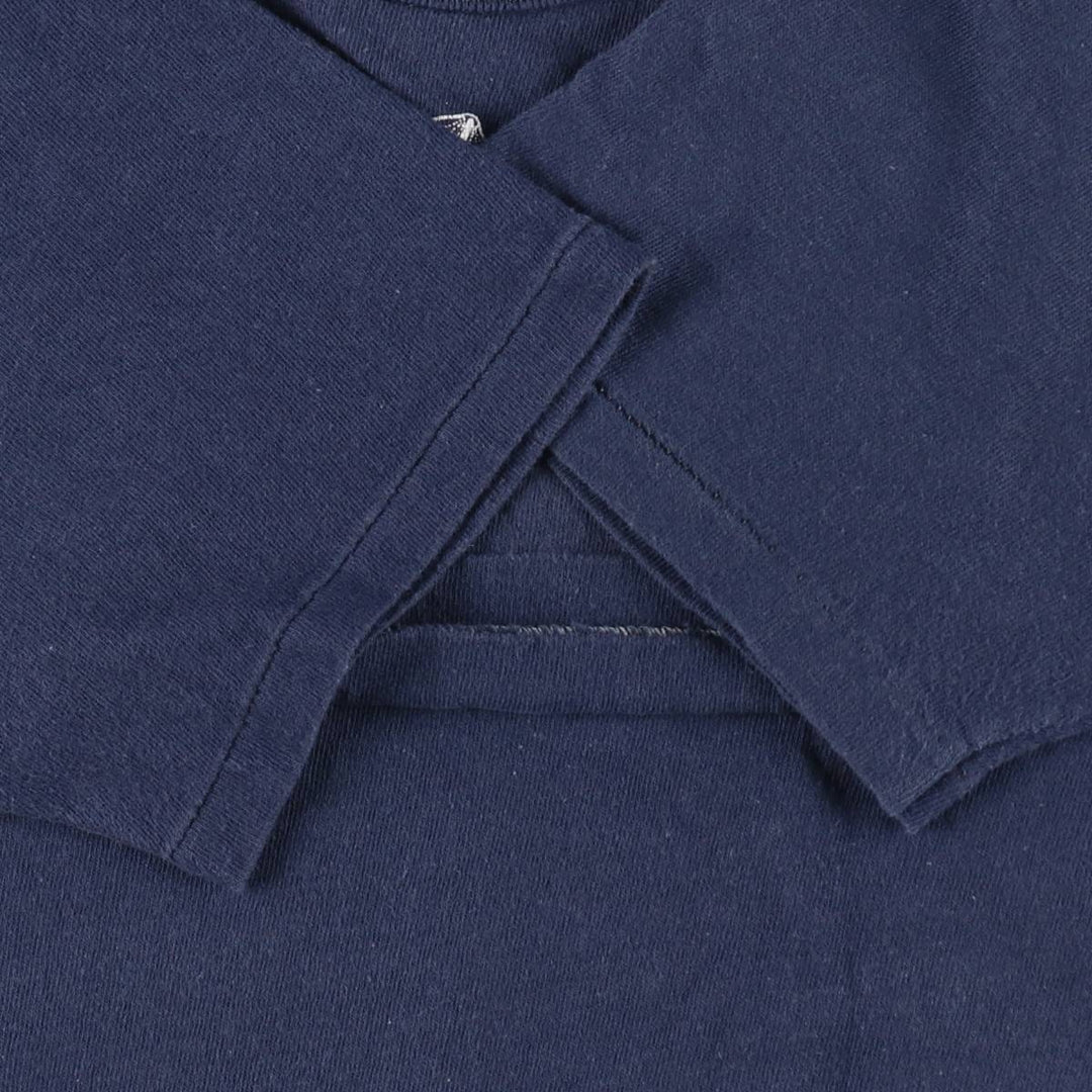 70s-80'S sportswear printed T-shirt, made in USA, men's size XL equivalent, vintage. cotton navy blue type Vintage Second Hand