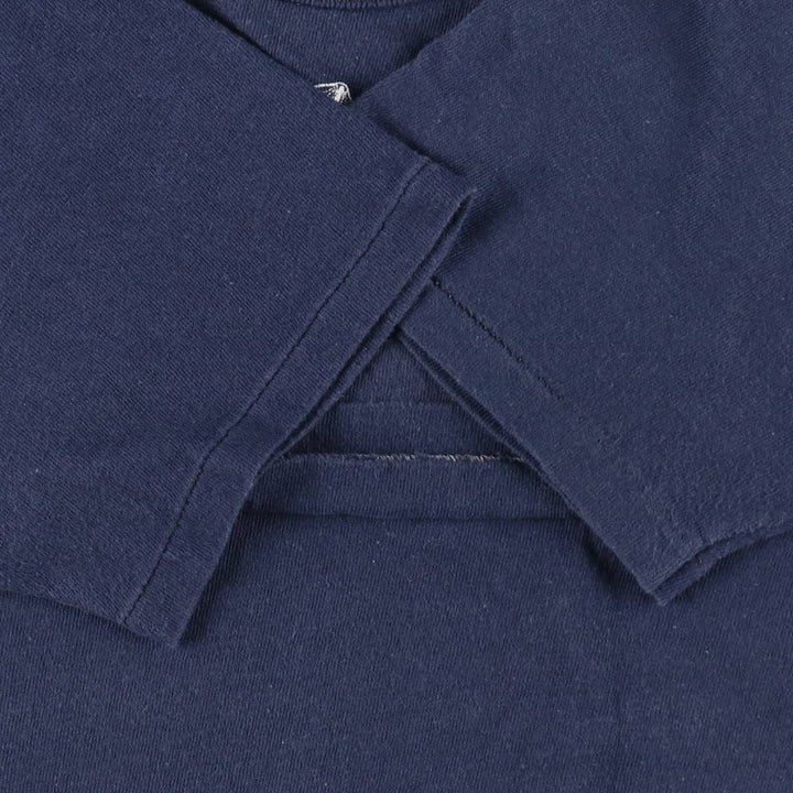 70s-80'S sportswear printed T-shirt, made in USA, men's size XL equivalent, vintage. cotton navy blue type Vintage Second Hand
