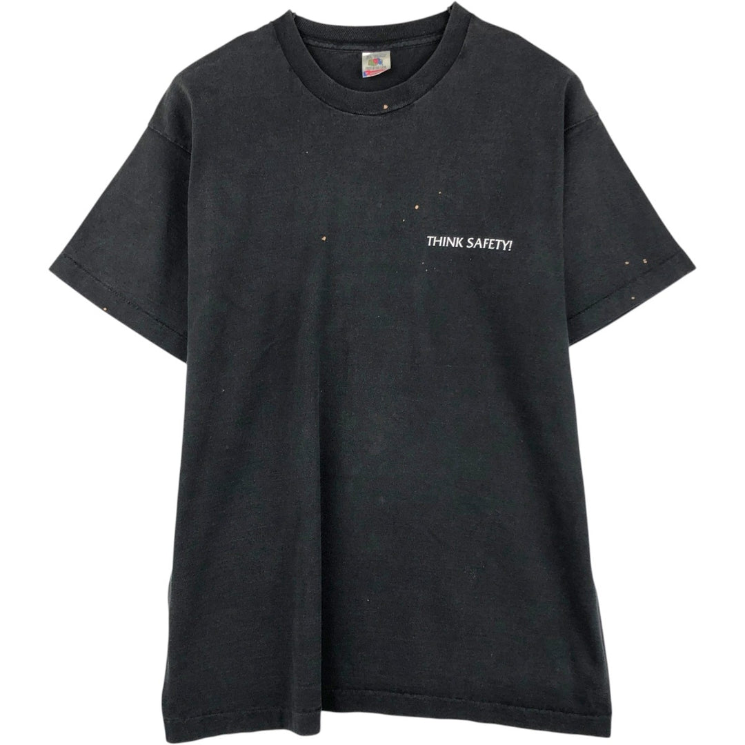 90'S Fruit of the Loom RR Donnelley and Sons Print T-Shirt, Made in USA, Men's Size XL (approx.) cotton black type Vintage Second Hand