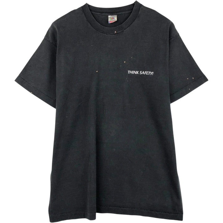 90'S Fruit of the Loom RR Donnelley and Sons Print T-Shirt, Made in USA, Men's Size XL (approx.) cotton black type Vintage Second Hand