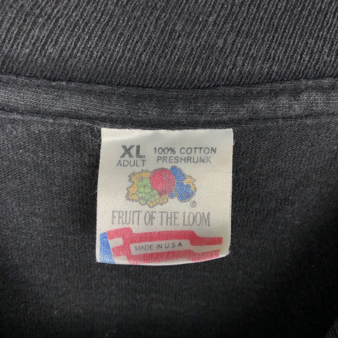 90'S Fruit of the Loom RR Donnelley and Sons Print T-Shirt, Made in USA, Men's Size XL (approx.) cotton black type Vintage Second Hand