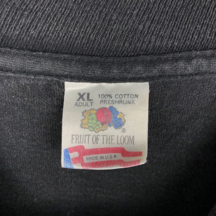 90'S Fruit of the Loom RR Donnelley and Sons Print T-Shirt, Made in USA, Men's Size XL (approx.) cotton black type Vintage Second Hand