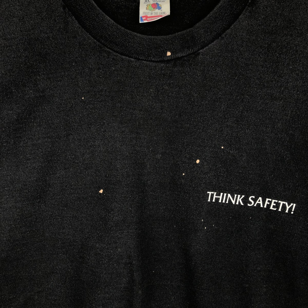 90'S Fruit of the Loom RR Donnelley and Sons Print T-Shirt, Made in USA, Men's Size XL (approx.) cotton black type Vintage Second Hand