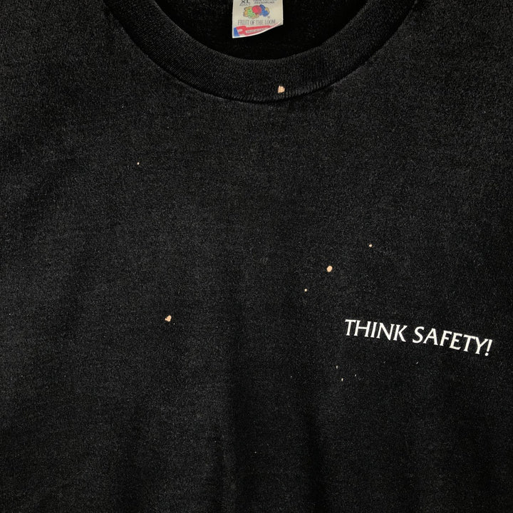 90'S Fruit of the Loom RR Donnelley and Sons Print T-Shirt, Made in USA, Men's Size XL (approx.) cotton black type Vintage Second Hand