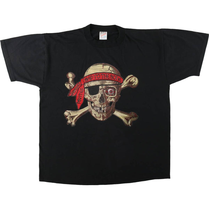 80s-90'S Jerzees Skull Pattern Print T-Shirt, Made in USA, Men's XL (approx.) Vintage cotton black type Vintage Second Hand