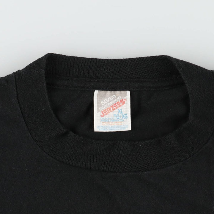 80s-90'S Jerzees Skull Pattern Print T-Shirt, Made in USA, Men's XL (approx.) Vintage cotton black type Vintage Second Hand