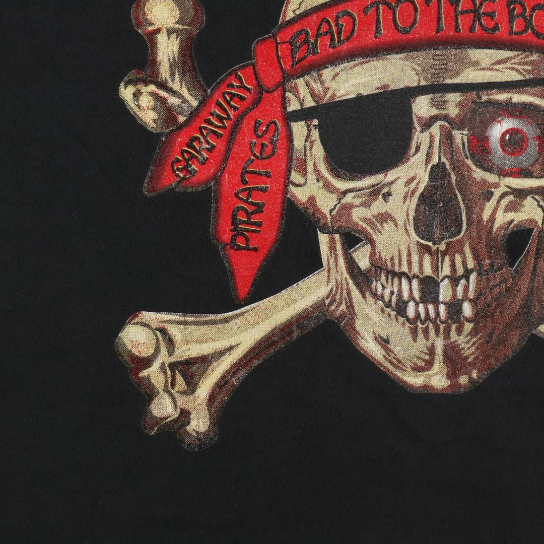 80s-90'S Jerzees Skull Pattern Print T-Shirt, Made in USA, Men's XL (approx.) Vintage cotton black type Vintage Second Hand
