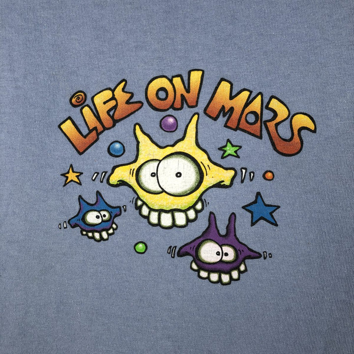 90'S ONEITA Joey Mars Print T-Shirt, Made in USA, Men's Size M (Equivalent), Vintage cotton Blue type light blue Vintage Second Hand