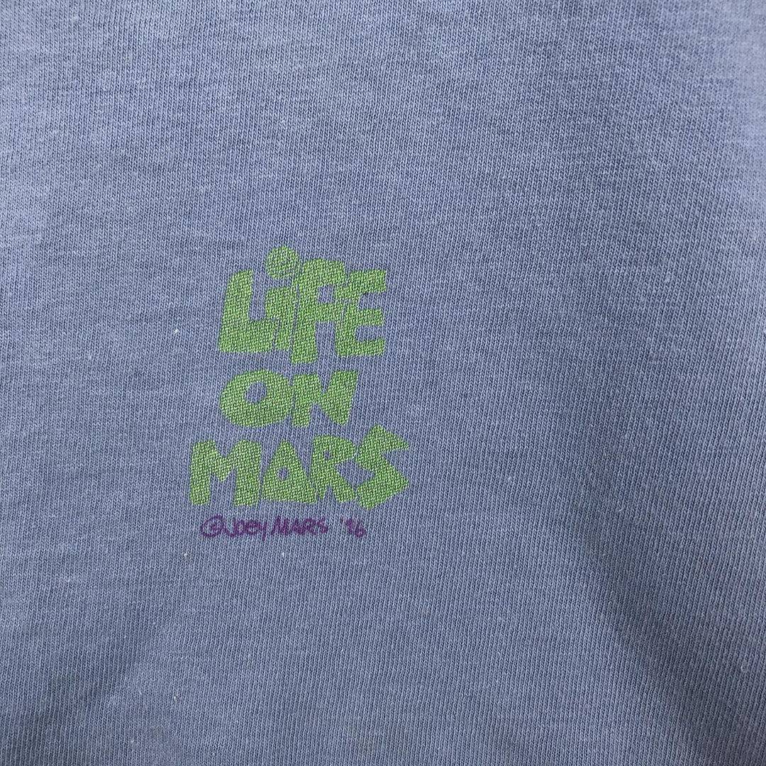 90'S ONEITA Joey Mars Print T-Shirt, Made in USA, Men's Size M (Equivalent), Vintage cotton Blue type light blue Vintage Second Hand