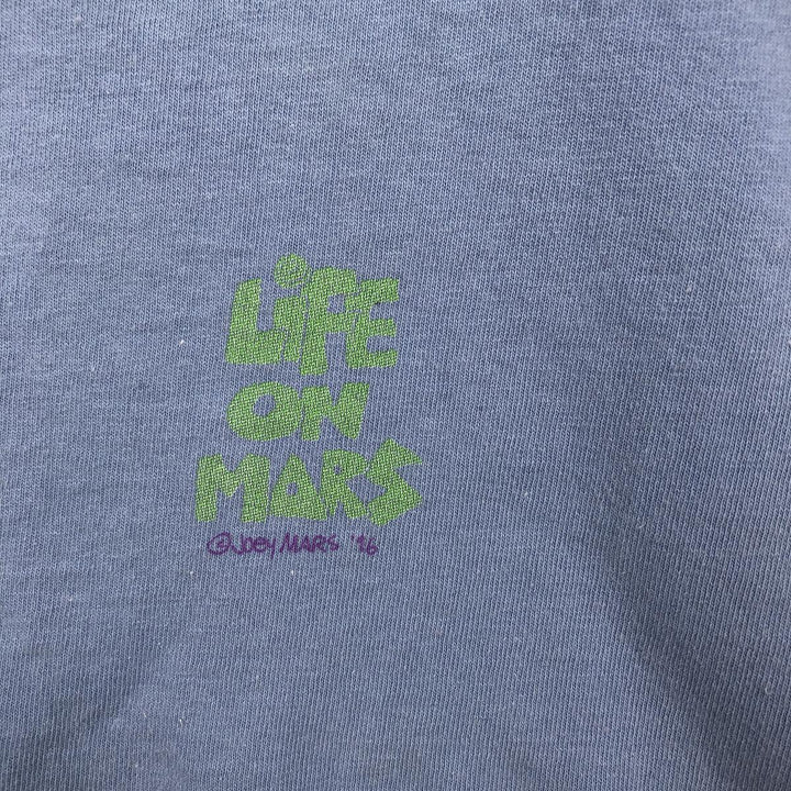 90'S ONEITA Joey Mars Print T-Shirt, Made in USA, Men's Size M (Equivalent), Vintage cotton Blue type light blue Vintage Second Hand
