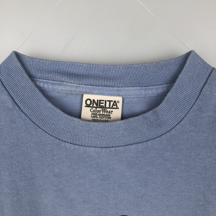 90'S ONEITA Joey Mars Print T-Shirt, Made in USA, Men's Size M (Equivalent), Vintage cotton Blue type light blue Vintage Second Hand