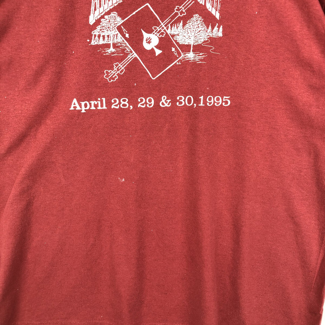 90'S Fruit of the Loom BEST Annie Get Your Gun Print T-Shirt, Made in USA, Men's Size L cotton coral Vintage Second Hand