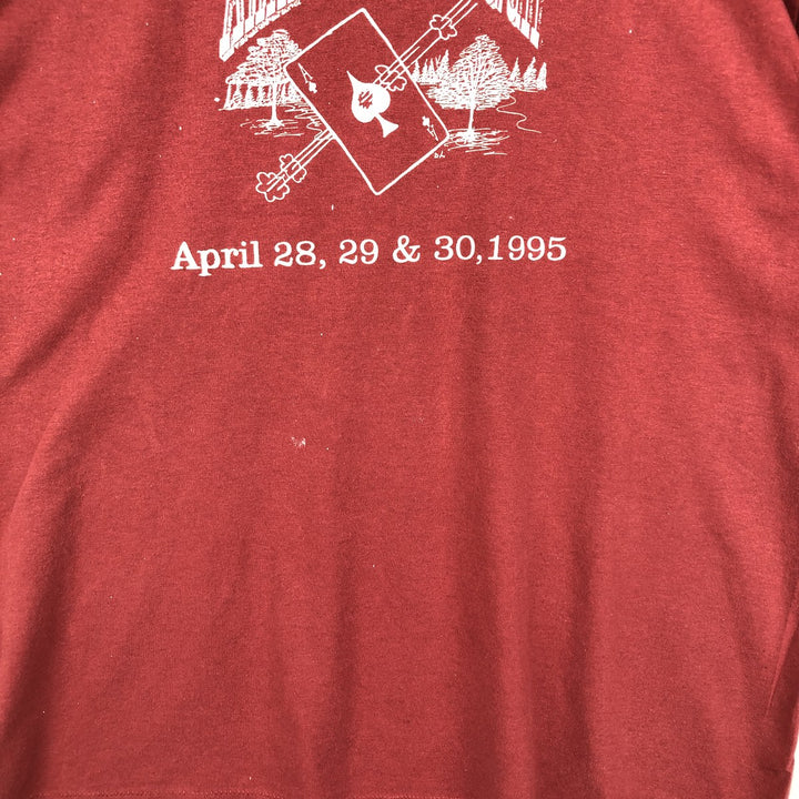 90'S Fruit of the Loom BEST Annie Get Your Gun Print T-Shirt, Made in USA, Men's Size L cotton coral Vintage Second Hand