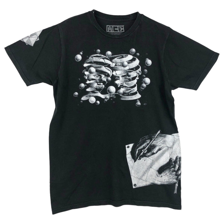 MC Escher Maurits Escher Art T-shirt, Men's Size M cotton black type Vintage Second Hand