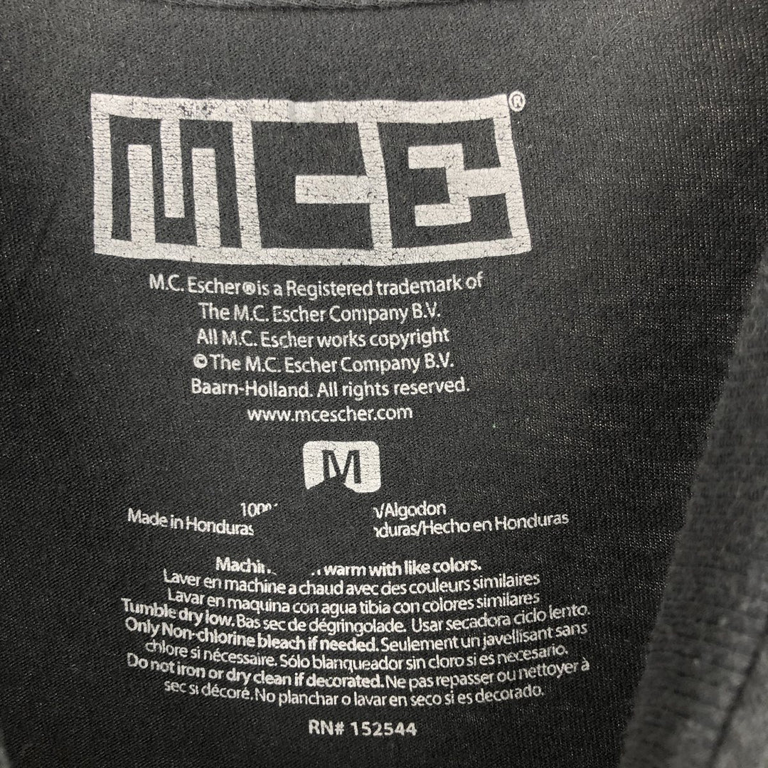 MC Escher Maurits Escher Art T-shirt, Men's Size M cotton black type Vintage Second Hand