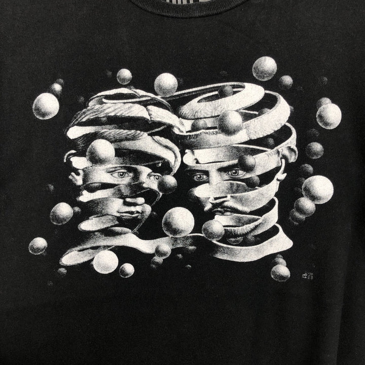 MC Escher Maurits Escher Art T-shirt, Men's Size M cotton black type Vintage Second Hand