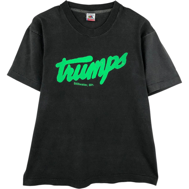 90'S Fruit of the Loom printed T-shirt, made in the USA, men's size L, vintage cotton black type Vintage Second Hand