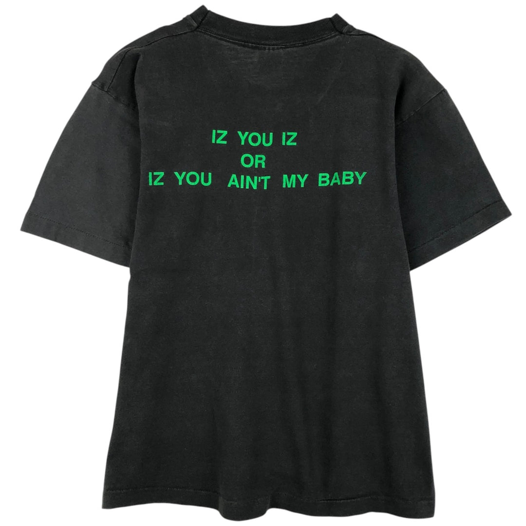 90'S Fruit of the Loom printed T-shirt, made in the USA, men's size L, vintage cotton black type Vintage Second Hand