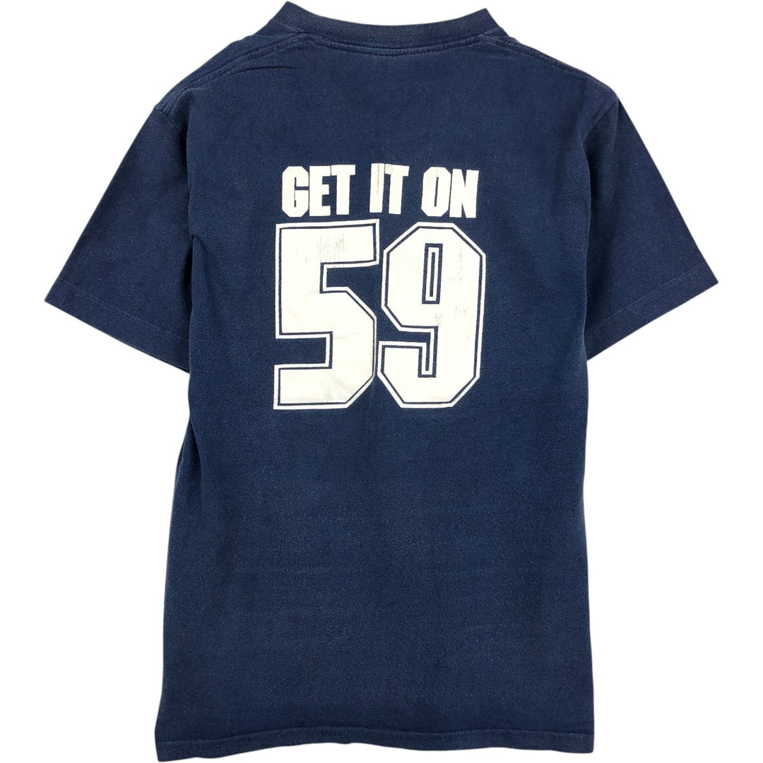 80'S BELTON Print T-Shirt, Made in USA, Men's Size M (Equivalent), Vintage cotton navy blue type Vintage Second Hand