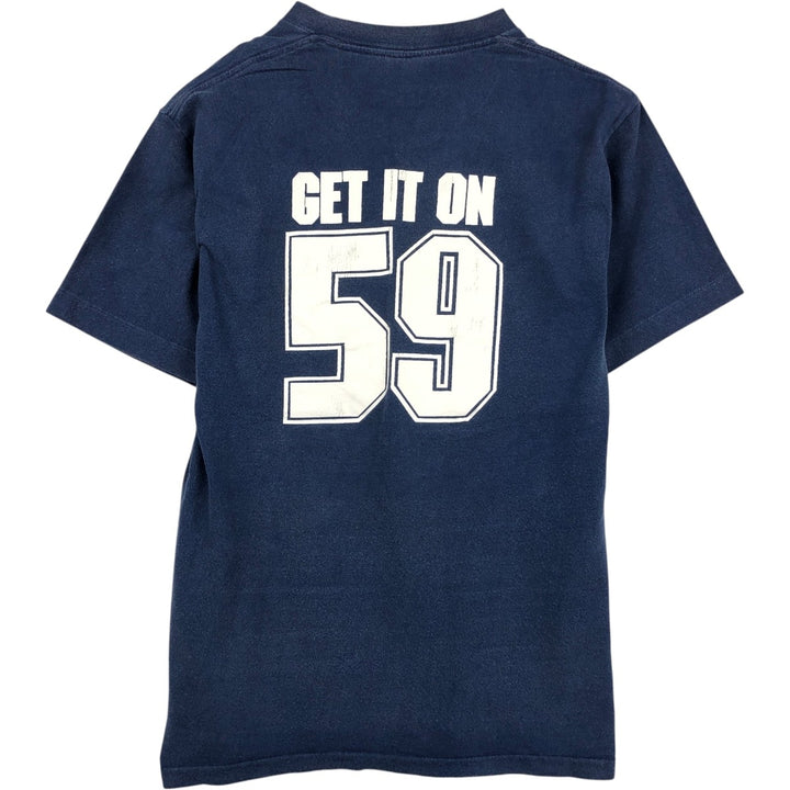 80'S BELTON Print T-Shirt, Made in USA, Men's Size M (Equivalent), Vintage cotton navy blue type Vintage Second Hand