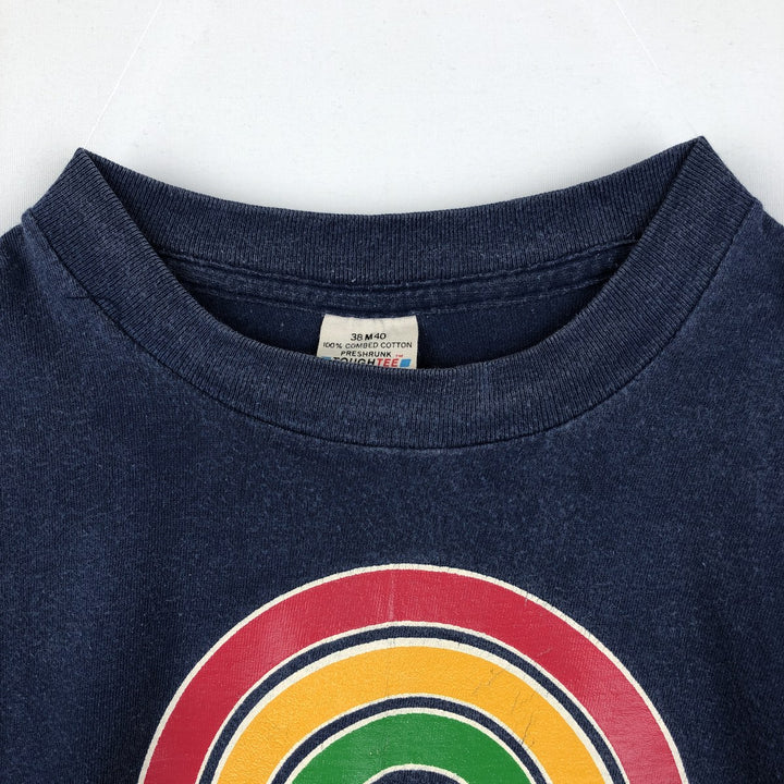 80'S BELTON Print T-Shirt, Made in USA, Men's Size M (Equivalent), Vintage cotton navy blue type Vintage Second Hand