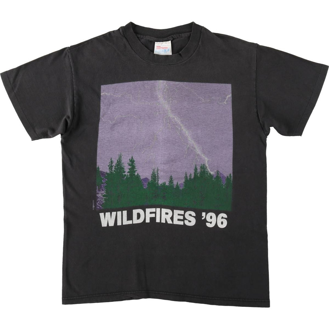 90'S Hanes BEEFY-T Print T-Shirt, Men's Size M (approx.), Vintage cotton black type Vintage Second Hand