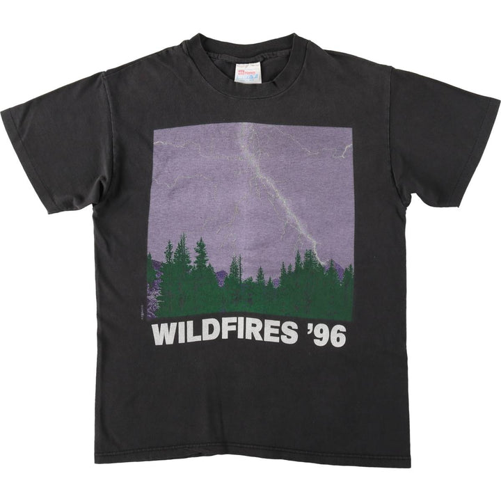 90'S Hanes BEEFY-T Print T-Shirt, Men's Size M (approx.), Vintage cotton black type Vintage Second Hand