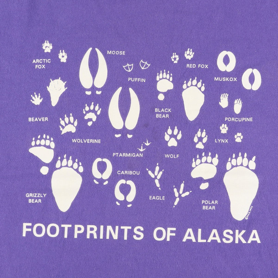 90'S ONEITA POWER-T Print T-Shirt, Men's XL equivalent. cotton purple type Vintage Second Hand