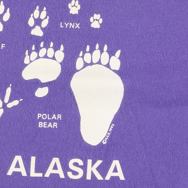 90'S ONEITA POWER-T Print T-Shirt, Men's XL equivalent. cotton purple type Vintage Second Hand