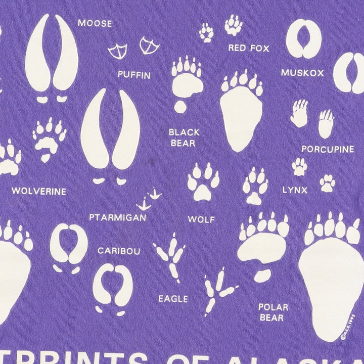 90'S ONEITA POWER-T Print T-Shirt, Men's XL equivalent. cotton purple type Vintage Second Hand