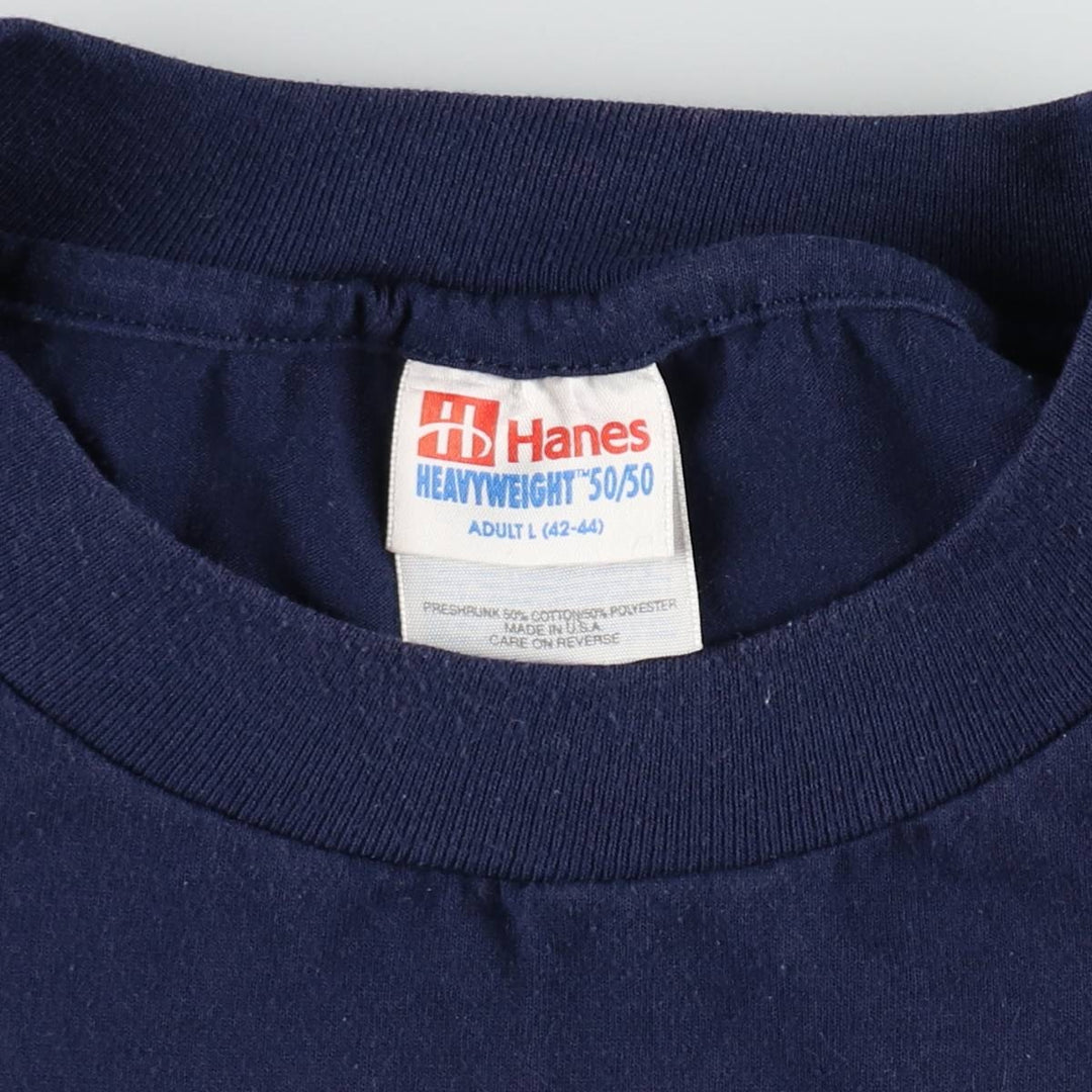 90'S Hanes HEAVYWEIGHT 50 cotton navy blue type Vintage Second Hand