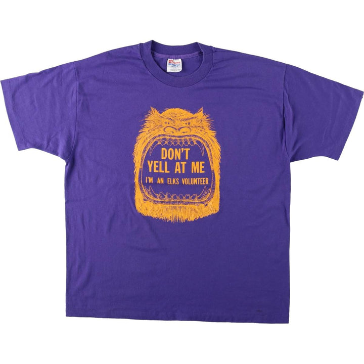 Vintage 90'S Hanes printed T-shirt, made in the USA, men's XL size cotton purple type Vintage Second Hand