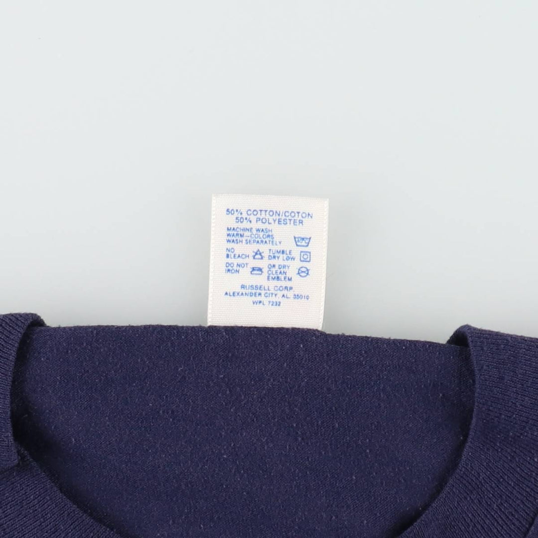 Vintage 80s-90'S Jerzees Message Print T-Shirt, Made in USA, Men's Size L cotton navy blue type Vintage Second Hand