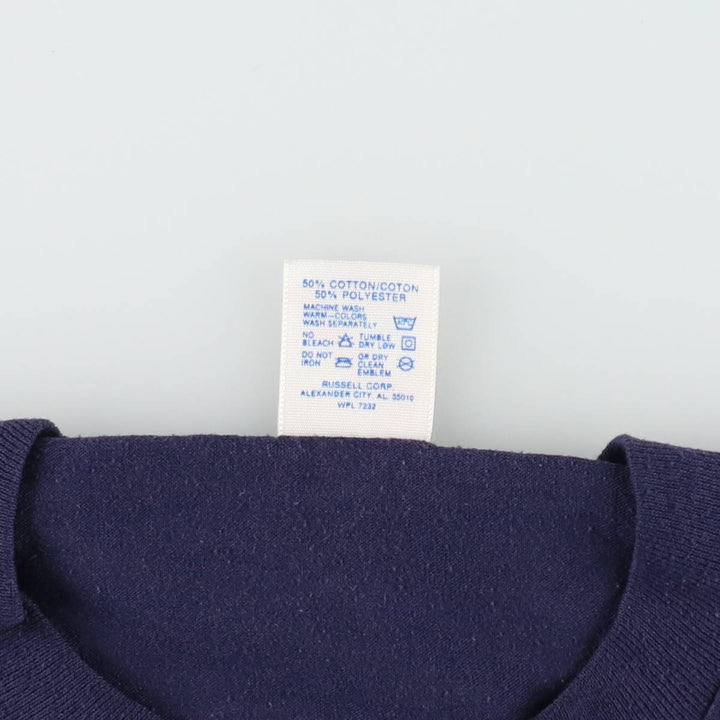 Vintage 80s-90'S Jerzees Message Print T-Shirt, Made in USA, Men's Size L cotton navy blue type Vintage Second Hand