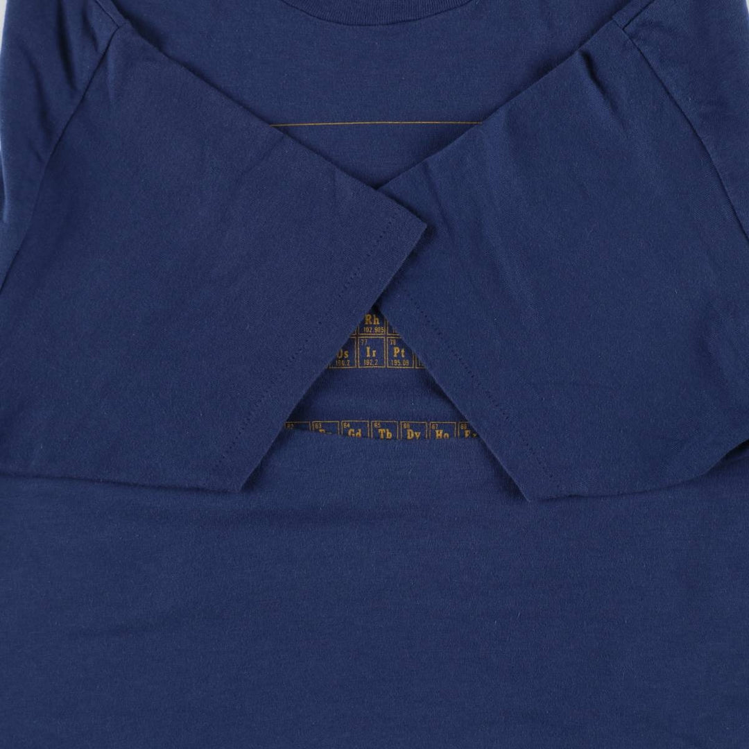 80'S Hanes Periodic Table Print T-Shirt, Made in USA, Men's Size XL (approx.), Vintage cotton navy blue type Vintage Second Hand