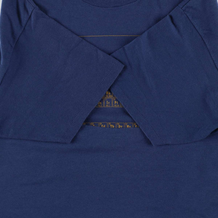 80'S Hanes Periodic Table Print T-Shirt, Made in USA, Men's Size XL (approx.), Vintage cotton navy blue type Vintage Second Hand