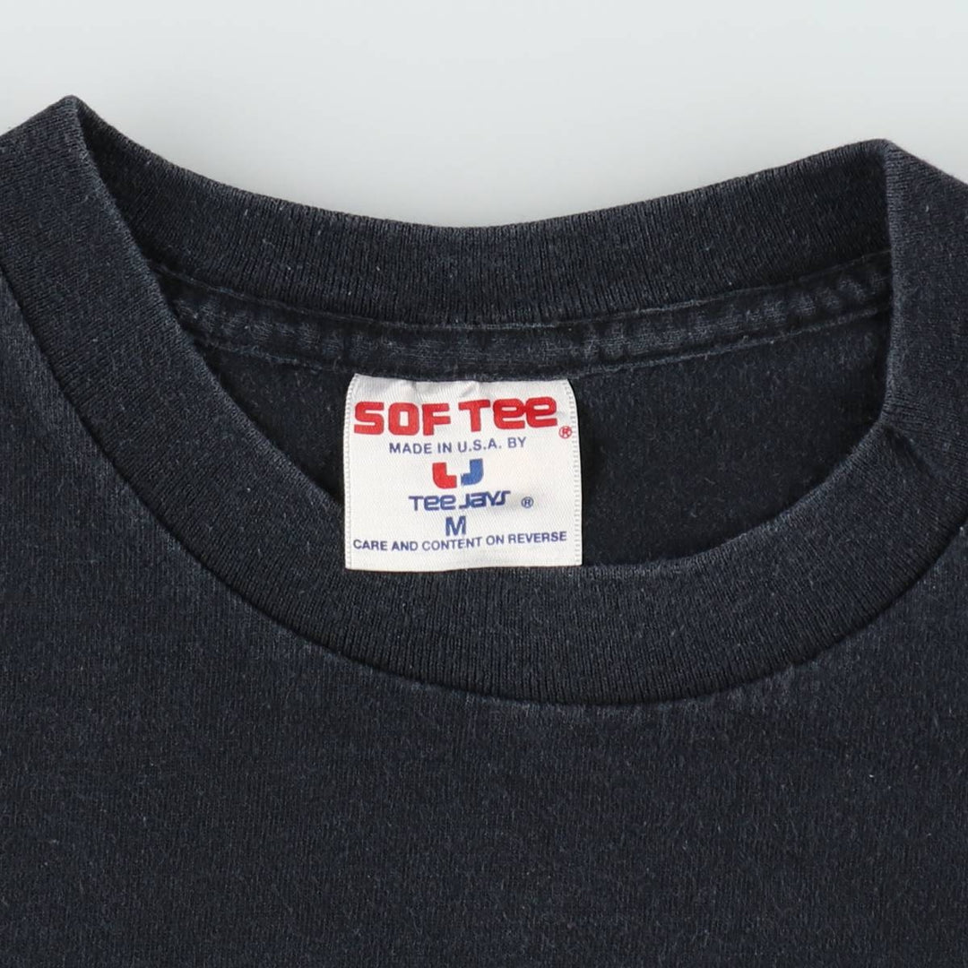 90'S TEE JAYS Message Print T-Shirt, Made in USA, Men's Size M (Equivalent), Vintage cotton black type Vintage Second Hand