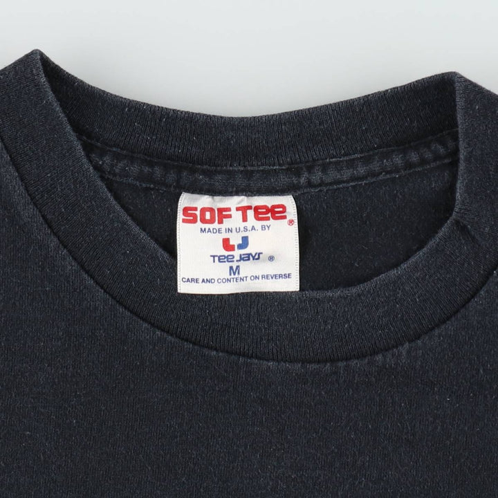 90'S TEE JAYS Message Print T-Shirt, Made in USA, Men's Size M (Equivalent), Vintage cotton black type Vintage Second Hand