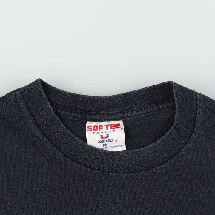 90'S TEE JAYS Message Print T-Shirt, Made in USA, Men's Size M (Equivalent), Vintage cotton black type Vintage Second Hand