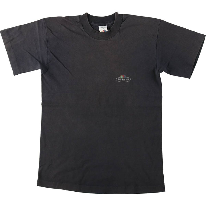 90'S Fruit of the Loom Short-Sleeve Logo T-Shirt, Made in USA, Men's Size S (Equivalent), Vintage cotton black type Vintage Second Hand