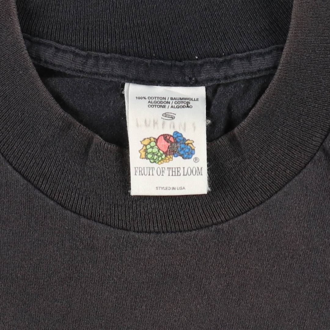 90'S Fruit of the Loom Short-Sleeve Logo T-Shirt, Made in USA, Men's Size S (Equivalent), Vintage cotton black type Vintage Second Hand