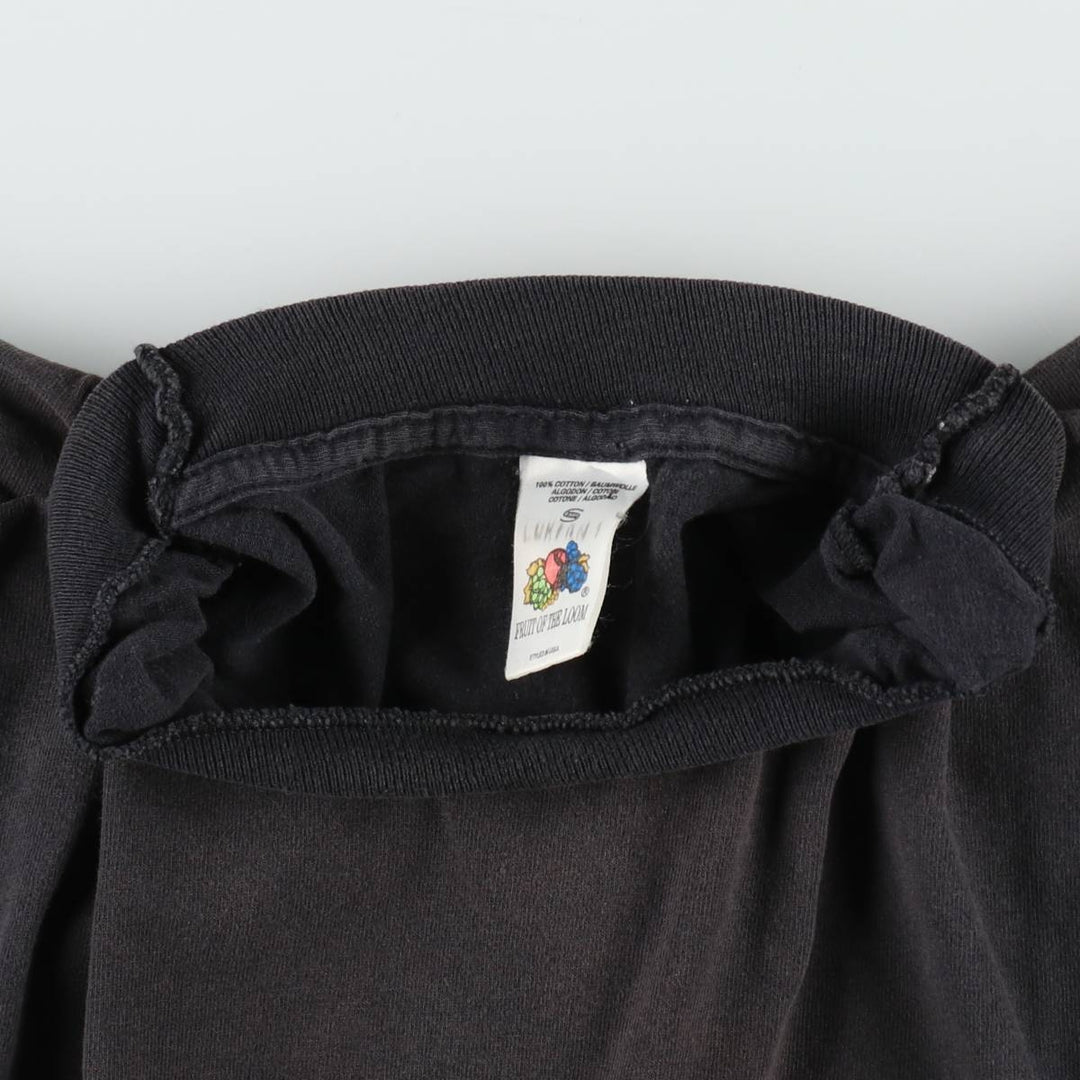 90'S Fruit of the Loom Short-Sleeve Logo T-Shirt, Made in USA, Men's Size S (Equivalent), Vintage cotton black type Vintage Second Hand