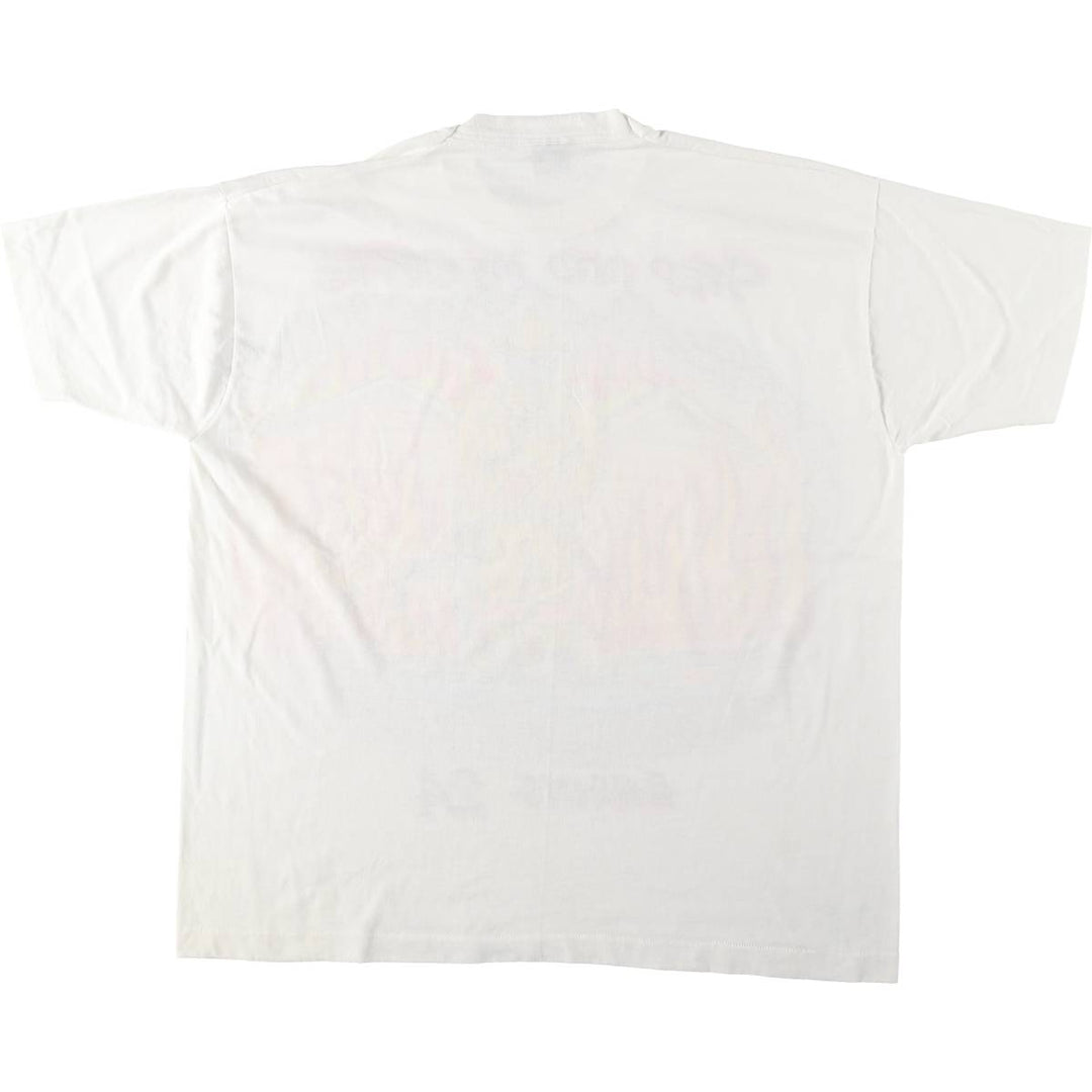 90'S Fruit of the Loom Paint Print T-Shirt, Made in USA, Men's XXL equivalent, Vintage cotton white type Vintage Second Hand