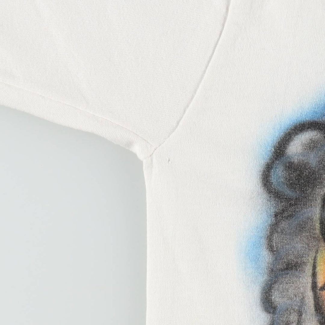 90'S Fruit of the Loom Paint Print T-Shirt, Made in USA, Men's XXL equivalent, Vintage cotton white type Vintage Second Hand