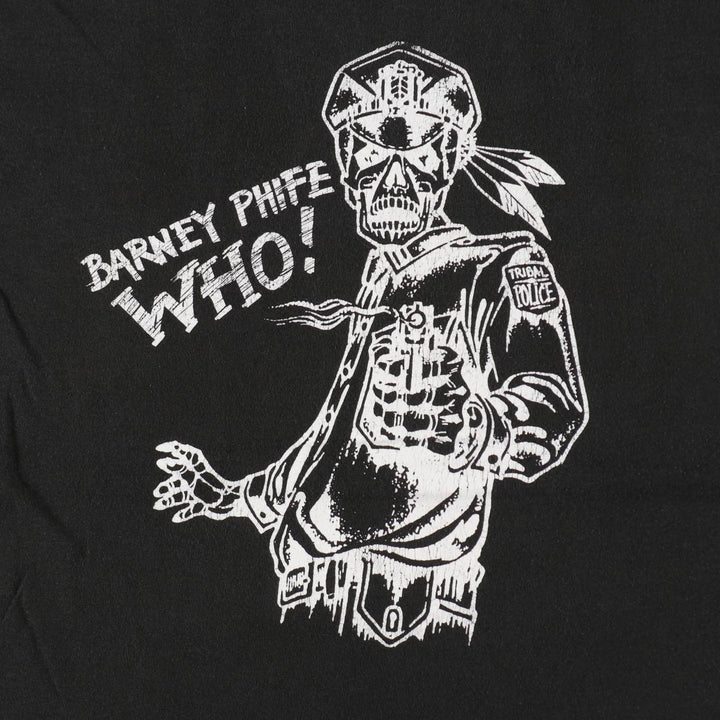 90'S Fruit of the Loom Skull Pattern Message Print T-Shirt, Made in USA, Men's Size L (Equivalent), Vintage cotton black type Vintage Second Hand